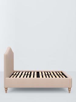 John Lewis Alice Raised Ottoman Storage Upholstered Bed Frame, Double - view 2, Cotton Effect Pink