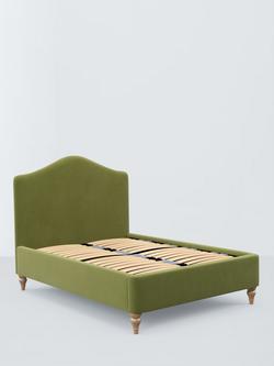 John Lewis Alice Raised Ottoman Storage Upholstered Bed Frame, Double, Deep Velvet Olive