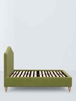 John Lewis Alice Raised Ottoman Storage Upholstered Bed Frame, Double - view 2, Deep Velvet Olive