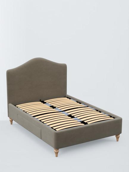 John Lewis Alice 2 Drawer Upholstered Bed Frame, Double, Matte Velvet Mink