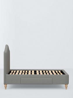 John Lewis Alice 2 Drawer Upholstered Bed Frame, Double - view 2, Soft Twill Smoke