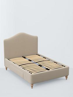 John Lewis Alice 2 Drawer Upholstered Bed Frame, King Size, Brushed Tweed Beige