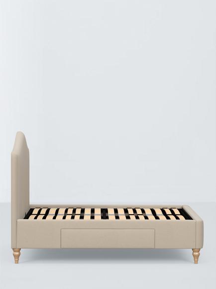 John Lewis Alice 2 Drawer Upholstered Bed Frame, King Size - view 2, Brushed Tweed Beige