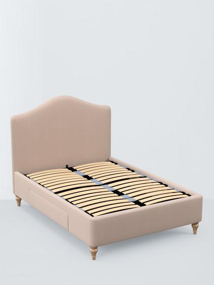 John Lewis Alice 2 Drawer Upholstered Bed Frame, King Size, Cotton Effect Pink