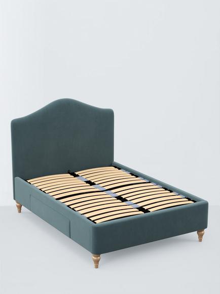 John Lewis Alice 2 Drawer Upholstered Bed Frame, King Size, Deep Velvet Petrol