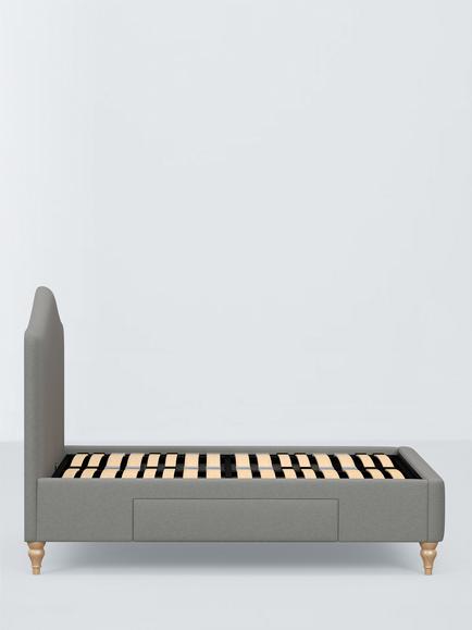 John Lewis Alice 2 Drawer Upholstered Bed Frame, King Size - view 2, Soft Twill Smoke
