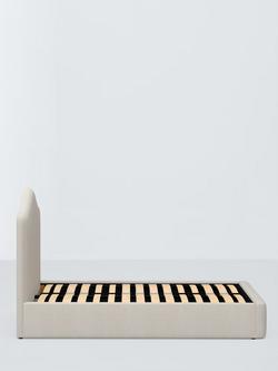 John Lewis Alice Drawer End Upholstered Bed Frame, Double - view 2, Brushed Tweed Beige