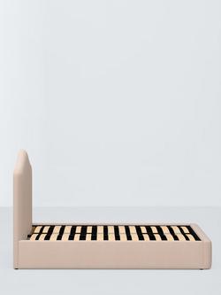 John Lewis Alice Drawer End Upholstered Bed Frame, Double - view 2, Cotton Effect Pink