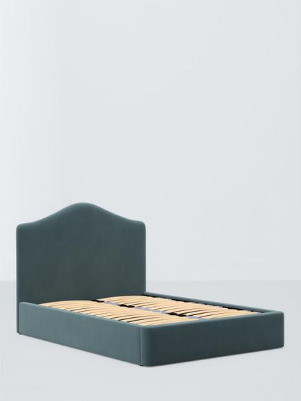 John Lewis Alice Drawer End Upholstered Bed Frame, Double, Deep Velvet Petrol