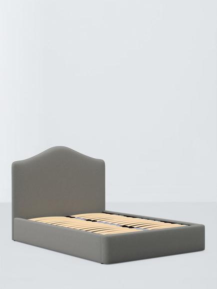 John Lewis Alice Drawer End Upholstered Bed Frame, Double, Soft Twill Smoke