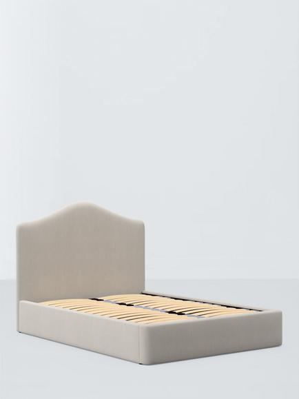 John Lewis Alice Drawer End Upholstered Bed Frame, King Size, Brushed Tweed Beige