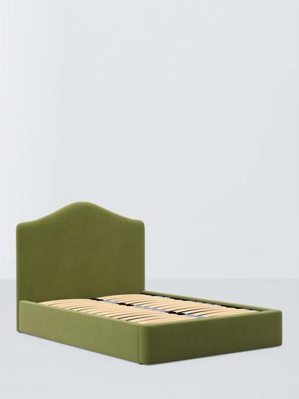 John Lewis Alice Drawer End Upholstered Bed Frame, King Size, Deep Velvet Olive