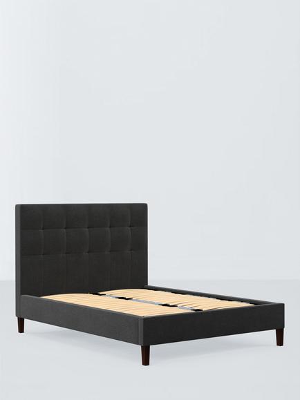 John Lewis Ingrid Upholstered Bed Frame, King Size, Brushed Tweed Charcoal