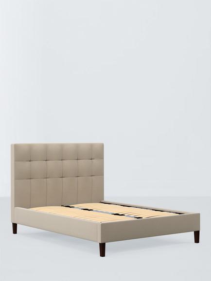 John Lewis Ingrid Upholstered Bed Frame, Super King Size, Brushed Tweed Beige