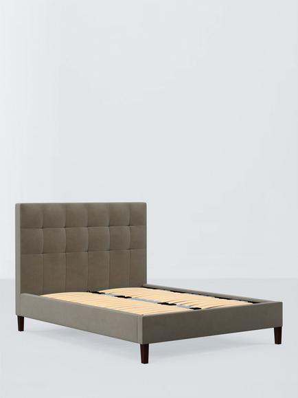 John Lewis Ingrid Upholstered Bed Frame, Super King Size, Matte Velvet Mink