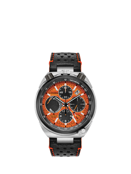 Citizen AV0074-05x Men's Limited Edition Promaster Bullhead Racing Chronograph Watch, Orange, Orange
