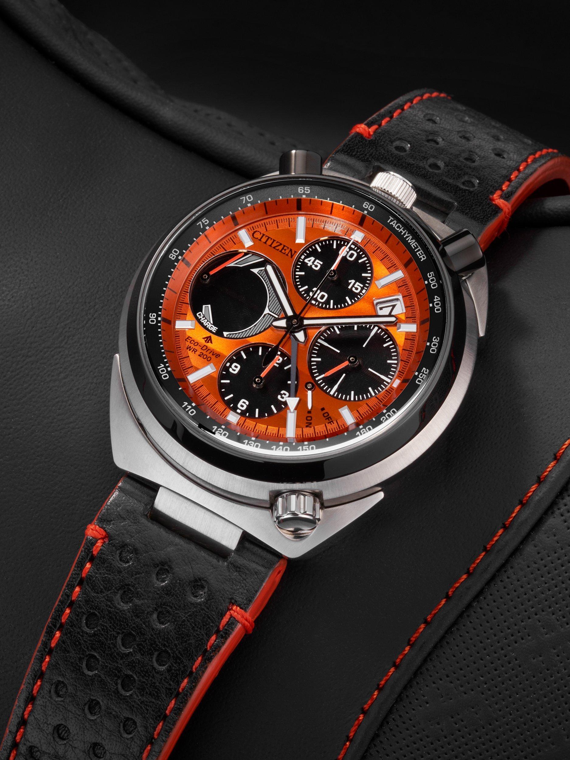 CITIZEN PROMASTER クロノグラフ オレンジ Citizen AV0074-05x Men's Limited Edition Promaster Bullhead Racing