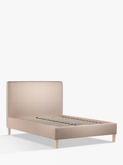 John Lewis Emily Upholstered Bed Frame, Double, Cotton Effect Pink