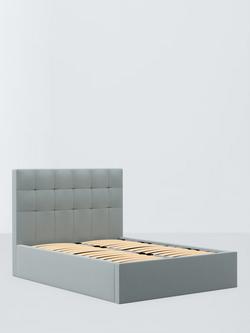 John Lewis Ingrid Ottoman Storage Upholstered Bed Frame, King Size, Soft Touch Chenille Duck Egg