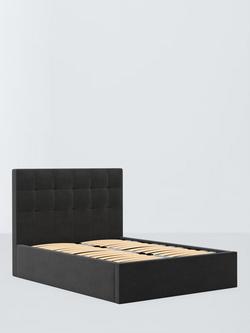 John Lewis Ingrid Ottoman Storage Upholstered Bed Frame, Super King Size, Brushed Tweed Charcoal