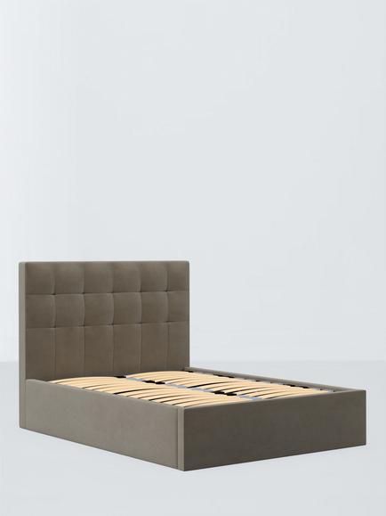 John Lewis Ingrid Ottoman Storage Upholstered Bed Frame, Double, Matte Velvet Mink