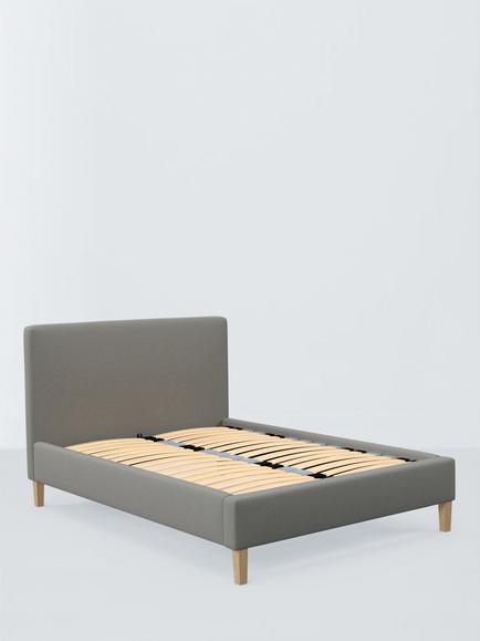 John Lewis Emily Upholstered Bed Frame, Double, Soft Twill Smoke