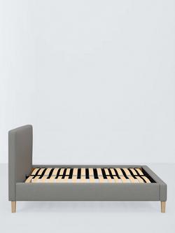 John Lewis Emily Upholstered Bed Frame, Double - view 2, Soft Twill Smoke