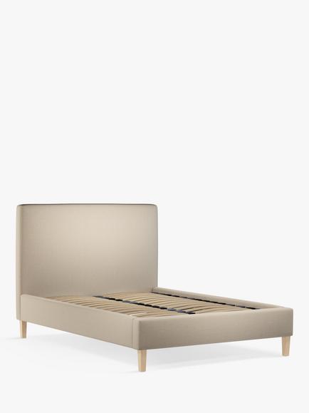 John Lewis Emily Upholstered Bed Frame, King Size, Brushed Tweed Beige