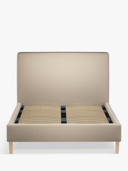 John Lewis Emily Upholstered Bed Frame, King Size - view 2, Brushed Tweed Beige