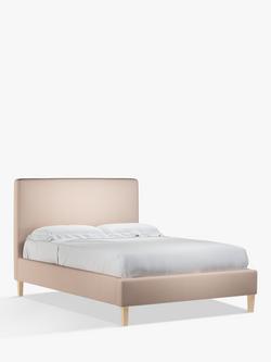 John Lewis Emily Upholstered Bed Frame, King Size - view 2, Cotton Effect Pink