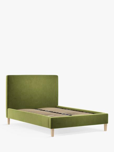 John Lewis Emily Upholstered Bed Frame, Super King Size, Deep Velvet Olive