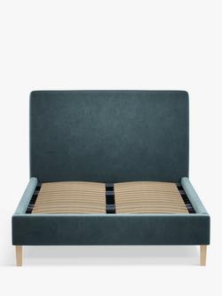 John Lewis Emily Upholstered Bed Frame, Super King Size - view 2, Deep Velvet Petrol