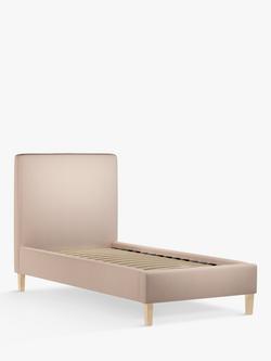 John Lewis Emily Upholstered Bed Frame, Single, Cotton Effect Pink