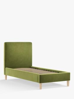 John Lewis Emily Upholstered Bed Frame, Single, Deep Velvet Olive