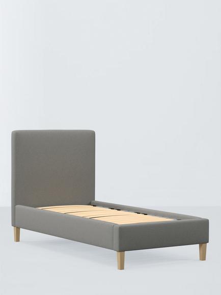 John Lewis Emily Upholstered Bed Frame, Single, Soft Twill Smoke