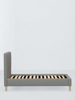 John Lewis Emily Upholstered Bed Frame, Single - view 2, Soft Twill Smoke