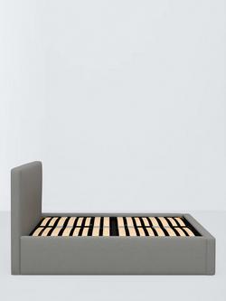 John Lewis Emily Ottoman Storage Upholstered Bed Frame, Double - view 2, Soft Twill Smoke