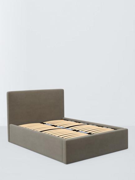 John Lewis Emily Ottoman Storage Upholstered Bed Frame, King Size, Matte Velvet Mink
