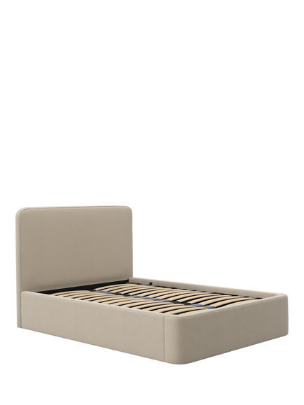 John Lewis Marilyn Ottoman Storage Upholstered Bed Frame, Double, Brushed Tweed Beige