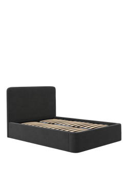 John Lewis Marilyn Ottoman Storage Upholstered Bed Frame, Double, Brushed Tweed Charcoal
