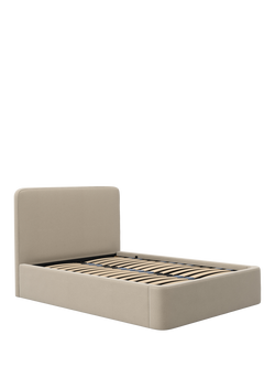 John Lewis Marilyn Ottoman Storage Upholstered Bed Frame, King Size, Brushed Tweed Beige