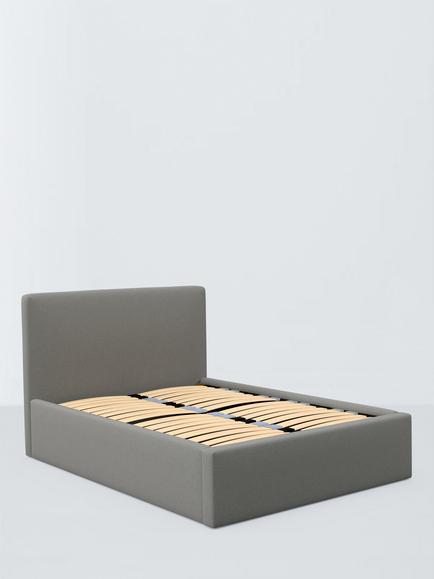 John Lewis Emily Ottoman Storage Upholstered Bed Frame, King Size, Soft Twill Smoke