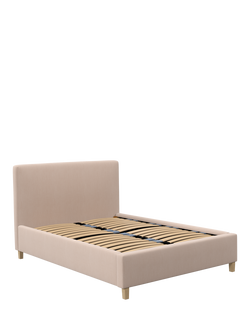 John Lewis Emily Raised Ottoman Storage Bed Frame, Double, Cotton Effect Pink