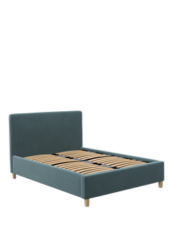 John Lewis Emily Raised Ottoman Storage Bed Frame, Double, Deep Velvet Petrol