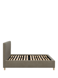John Lewis Emily Raised Ottoman Storage Bed Frame, Double - view 2, Matte Velvet Mink