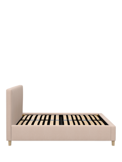 John Lewis Emily Raised Ottoman Storage Bed Frame, King Size - view 2, Cotton Effect Pink