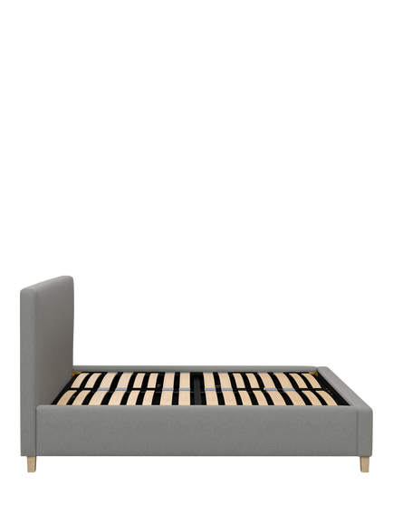 John Lewis Emily Raised Ottoman Storage Bed Frame, King Size - view 2, Soft Twill Smoke