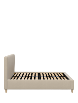 John Lewis Emily Raised Ottoman Storage Bed Frame, Super King Size - view 2, Brushed Tweed Beige