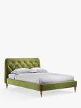 John Lewis Beatrix Upholstered Bed Frame, Double, Deep Velvet Olive