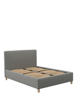 John Lewis Emily Raised Ottoman Storage Bed Frame, Super King Size, Soft Twill Smoke